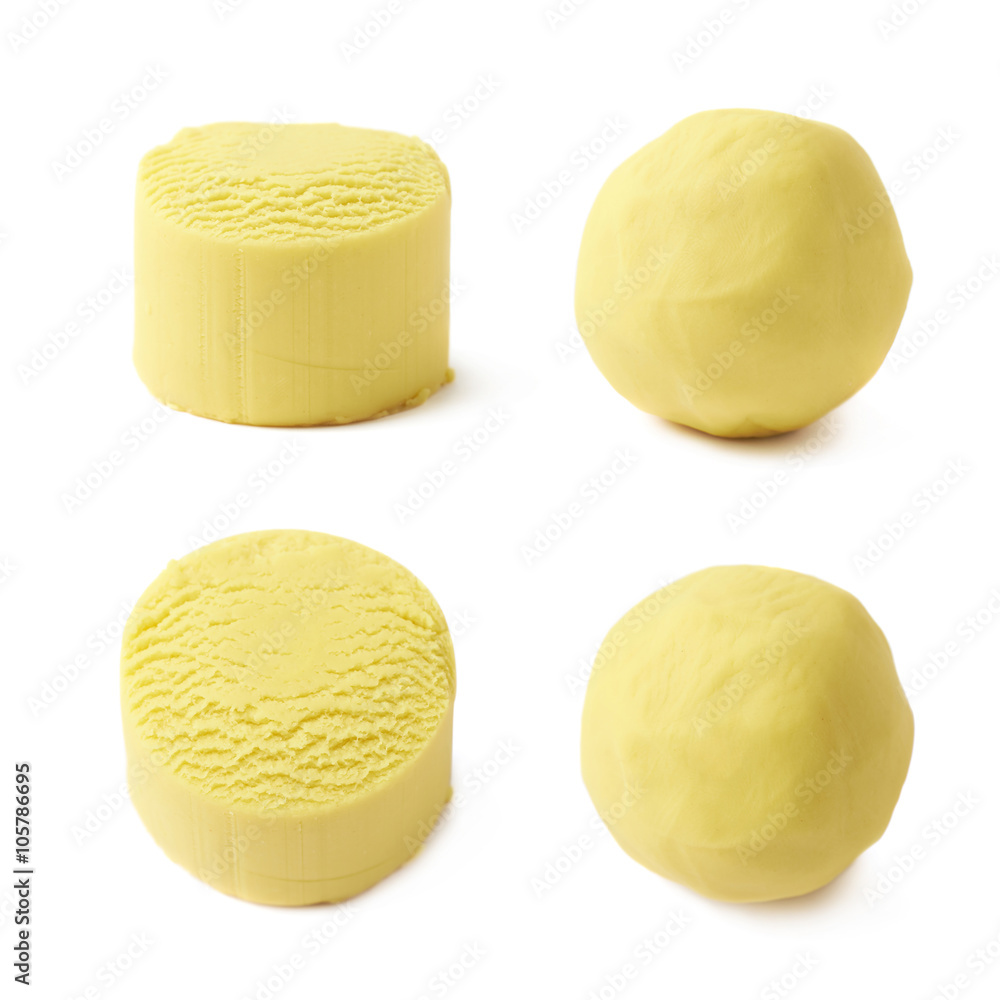 Piece of a modelling clay isolated Piece of a modelling clay isolated