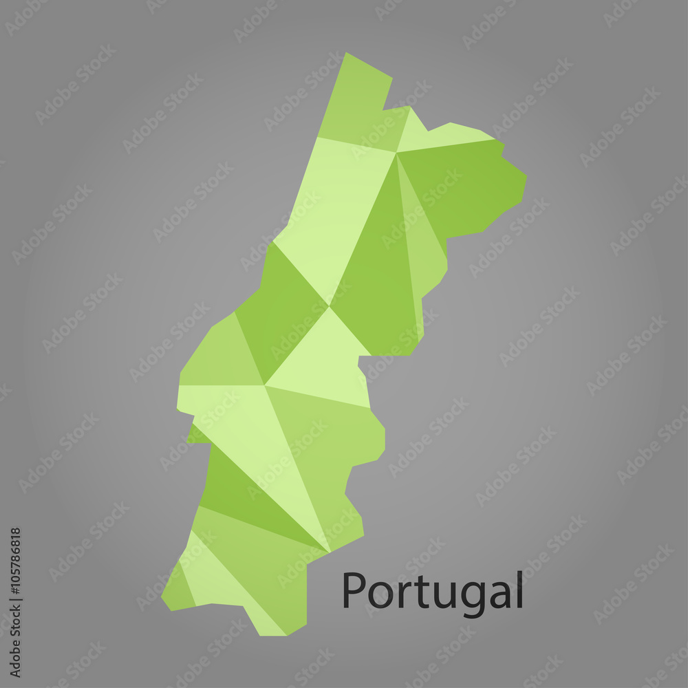map of Portugal,low polygon