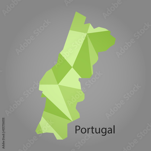 Obraz na płótnie map of Portugal,low polygon w salonie