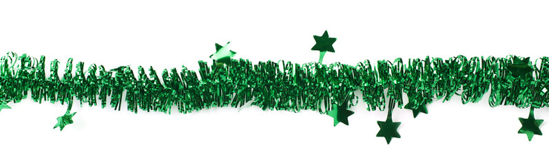 Line of a tinsel garland isolated