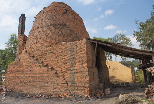 Brick making kiln, Mekong, Vietnam