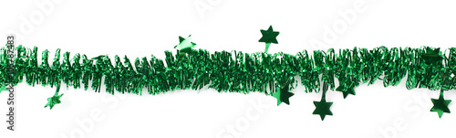 Line of a tinsel garland isolated photo
