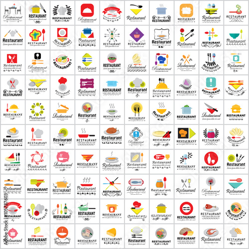 Restaurant Flat Icons Set-Isolated On White Background.Vector Illustration,Graphic Design.Colorful Icons.For Web,Websites,Print,Presentation Templates,Mobile Applications And Promotional Materials