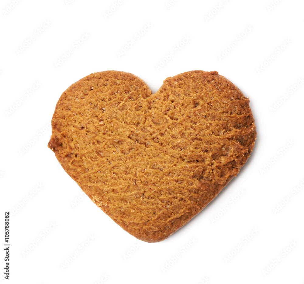 Heart shaped gingerbread isolated Heart shaped gingerbread isolated