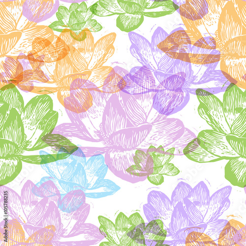 Vector illustrated seamless floral pattern. 
