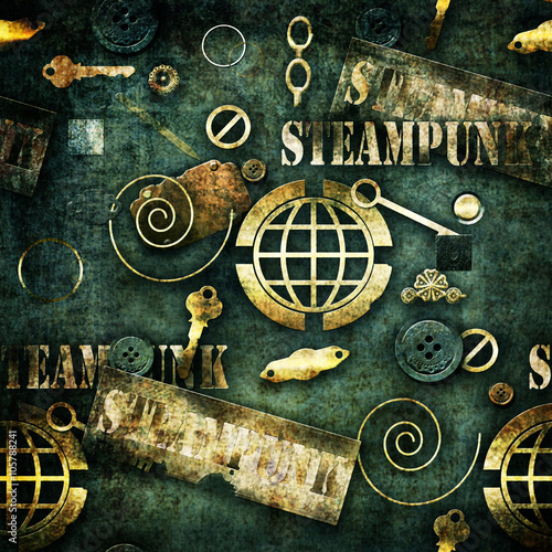 Abstract mechanical elements steampunk grunge background