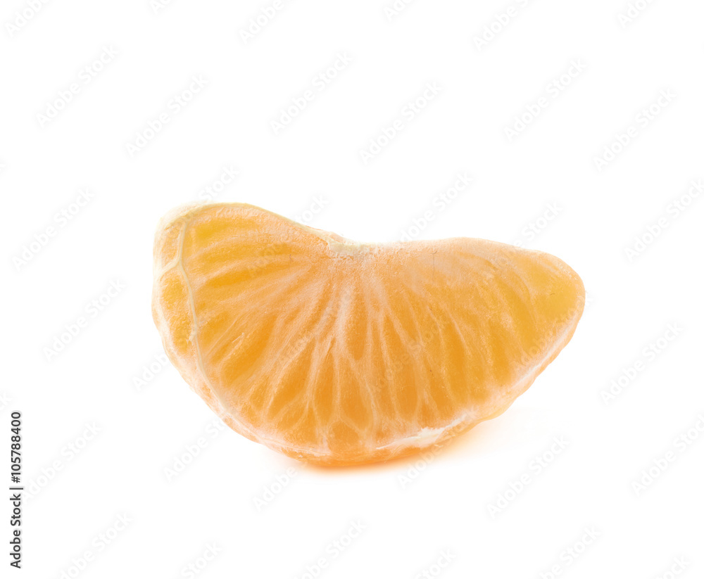 Single tangerine slice isolated Single tangerine slice isolated