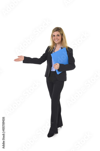 corporate portrait young attractive happy businesswoman posing confident smiling and relaxed