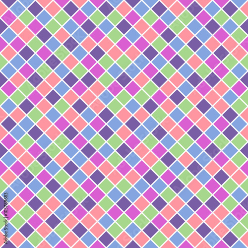 Seamless pattern - saturated pastel color rhombuses with white l