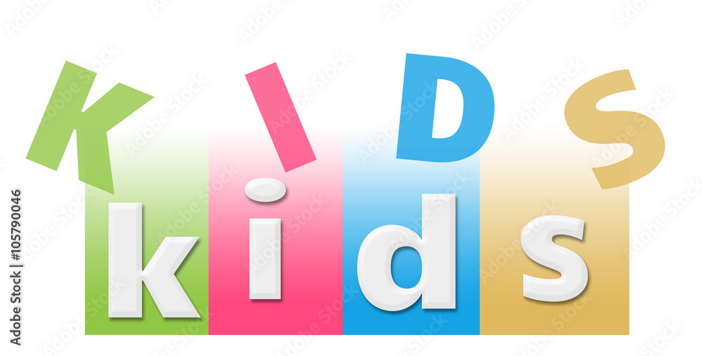 Kids Colorful Random Text Stripes Kids Colorful Random Text Stripes