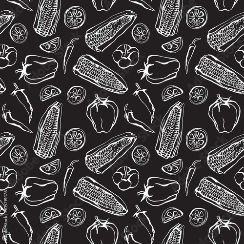 Seamless background with mexican food