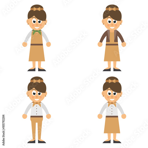 cartoon woman set