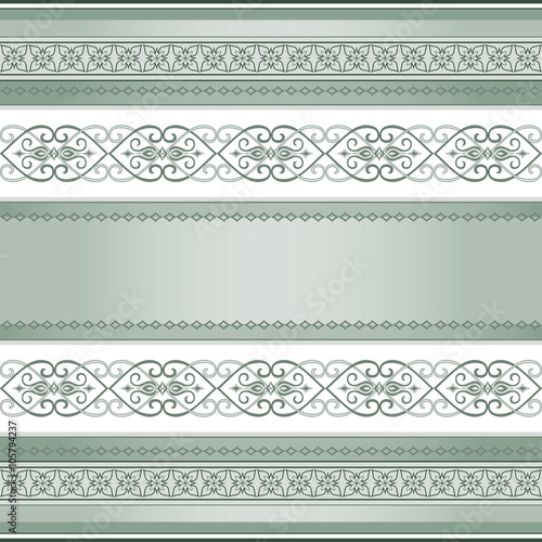 Green decorative seamless border.