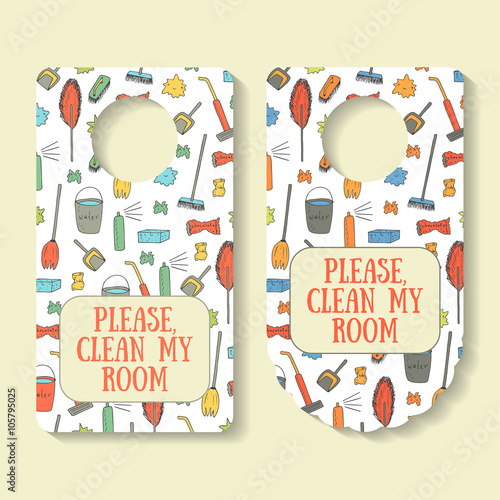 Please, clean my room banner for door interior