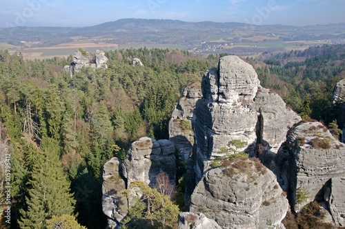 Sandstone rocks near Hruba Skala in the Bohemia Paradise (Cesky raj), North Bohemia, Czech republic