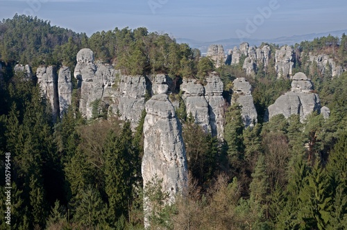 Sandstone rocks near Hruba Skala in the Bohemia Paradise (Cesky raj), North Bohemia, Czech republic