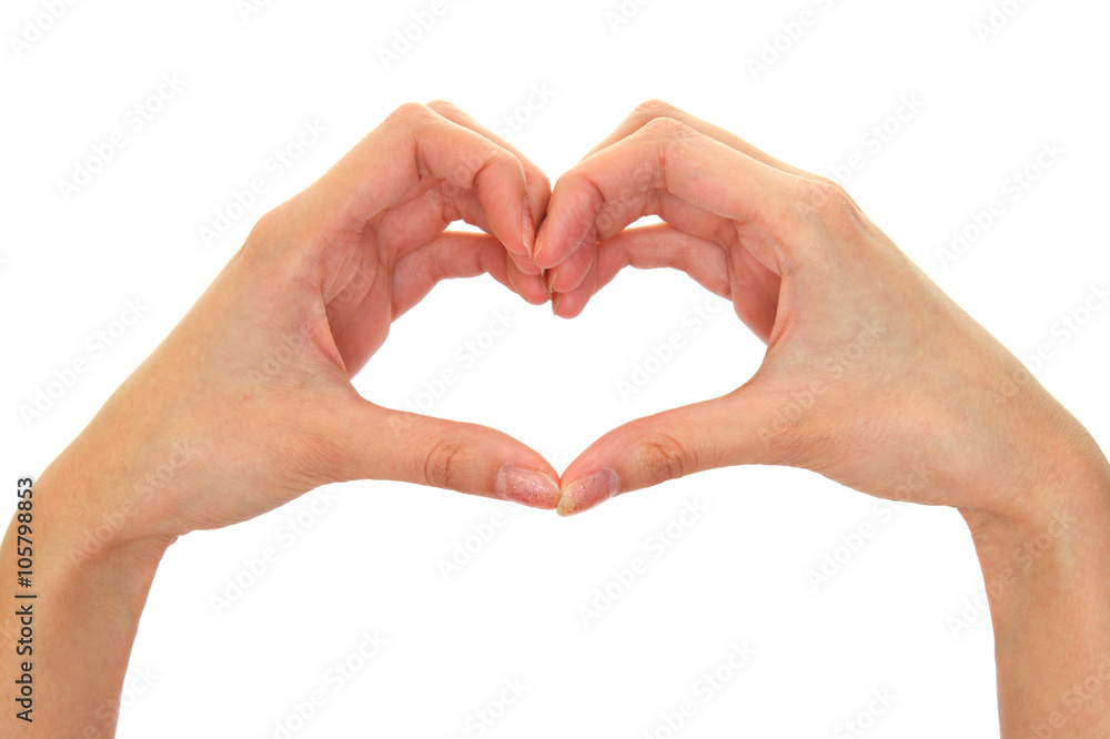 Heart from fingers isolated Heart from fingers isolated