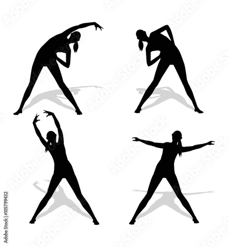 silhouette di donna che fa esercizio fisico