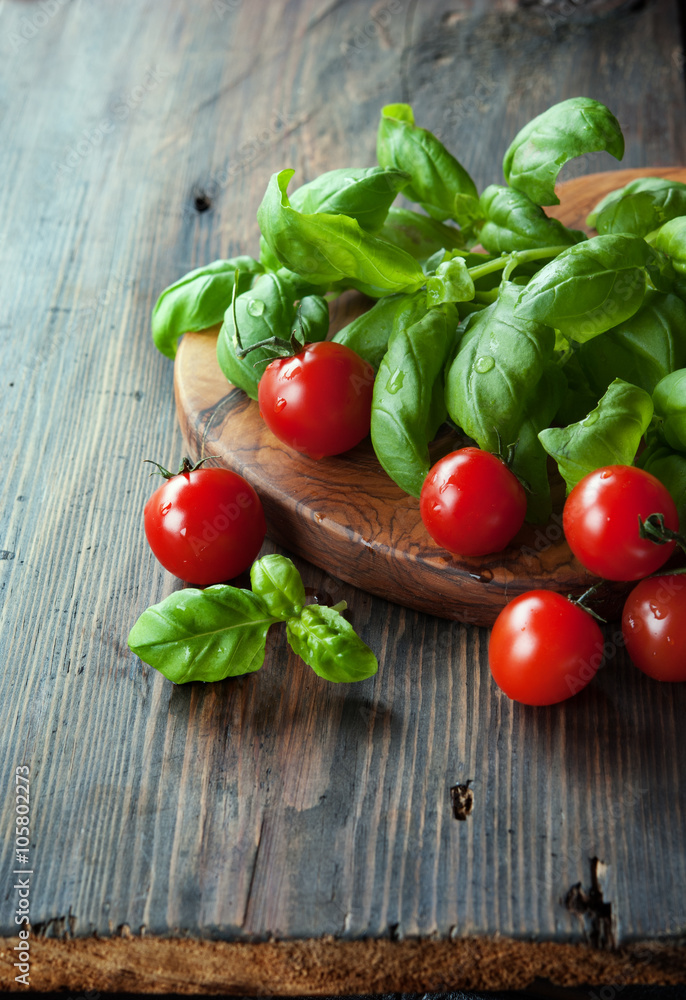 Basil and tomatoes Basil and tomatoes