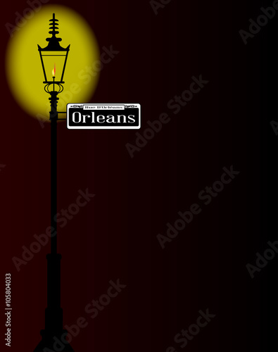 Rue D'Orleans Sign With Lamp