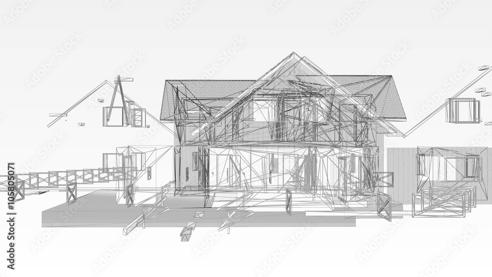 Hausbau Planung von der Skizze zum Modell, 3D Animation