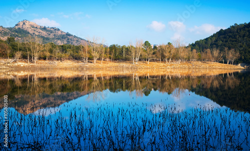 View of Muga lake  in autumn photo