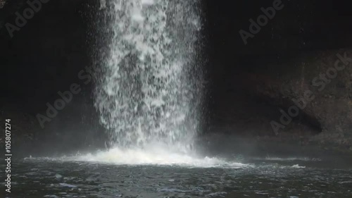 Slow motion video of  Haew Suwat Waterfall in the jungle of  Khao Yai National Park. Thailand.   famous 20 meter waterfall from Leonardio Di Caprio's The Beach
 photo