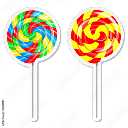 Food labels or stickers set lollipop