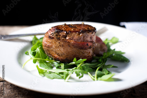 Beef Fillet Mignon Steak cooked rare
