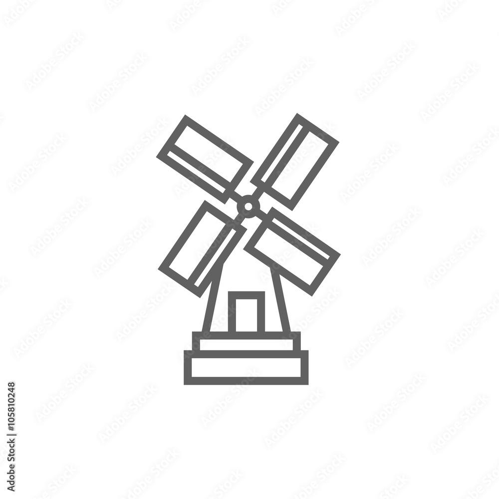 Windmill line icon. Windmill line icon.