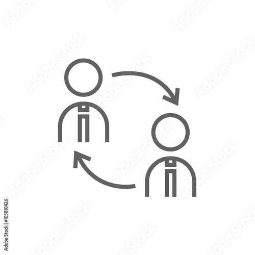 Staff turnover line icon.