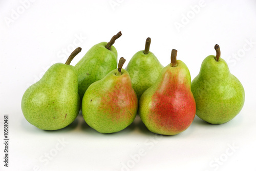 fresh Bartlett pears on white background