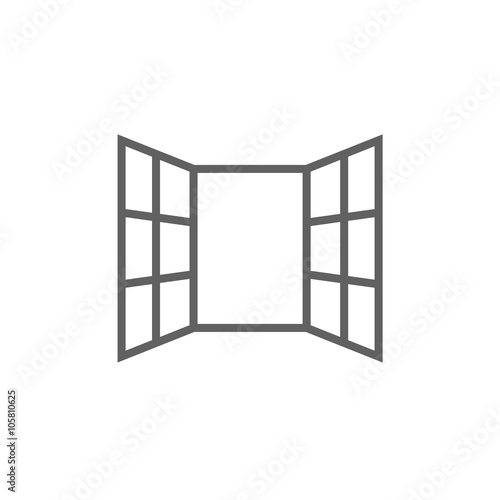 Open windows line icon.