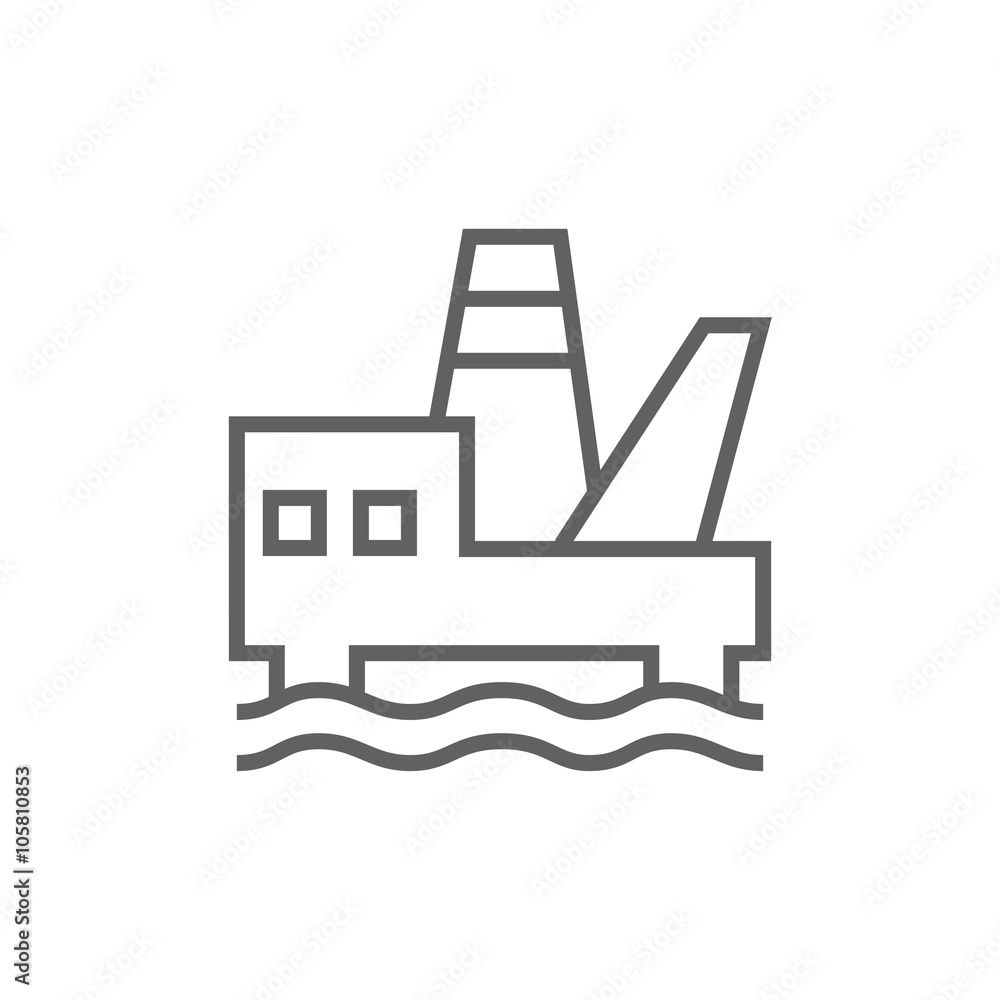 Offshore oil platform line icon. Offshore oil platform line icon.
