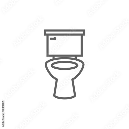 Lavatory bowl line icon.