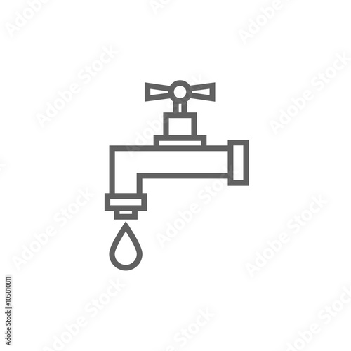 Dripping tap with drop line icon.