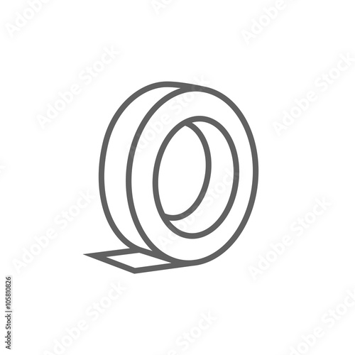 Roll of adhesive tape line icon.