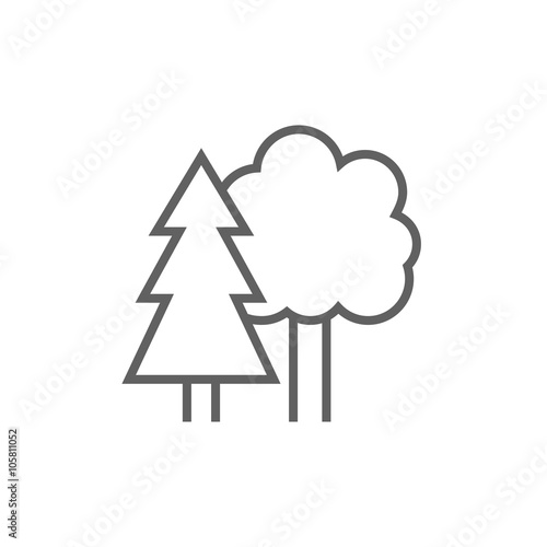Trees line icon.
