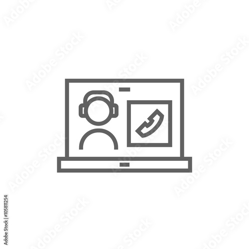 Online education line icon.