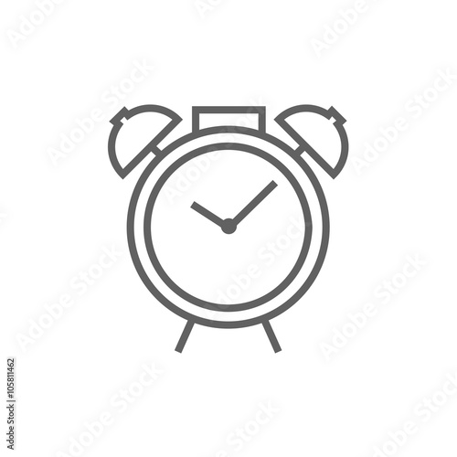 Alarm clock line icon.
