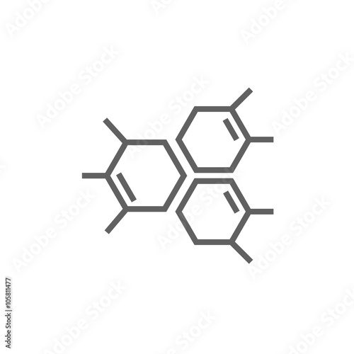 Chemical formula line icon.