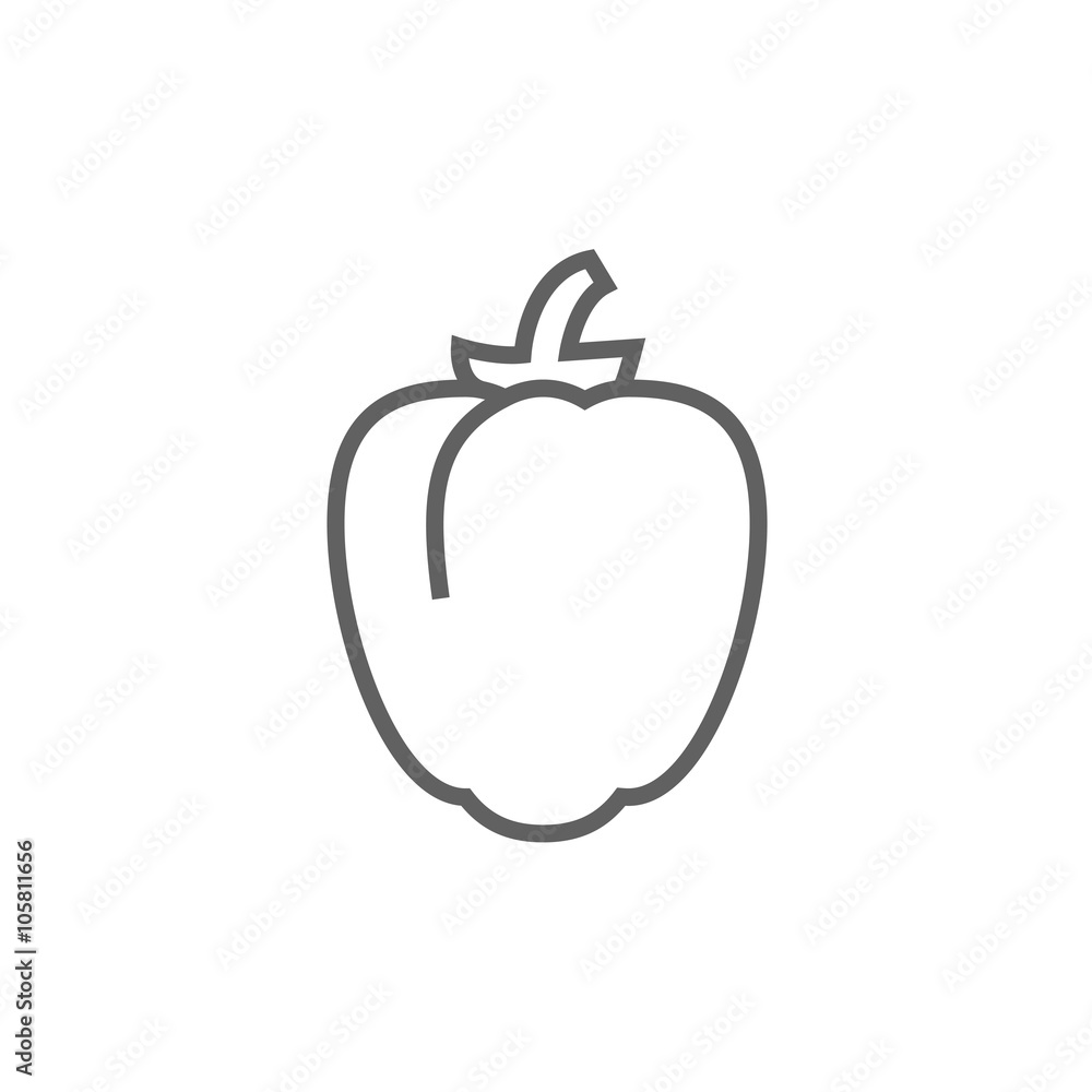 Obraz premium Bell pepper line icon.