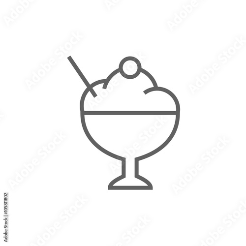Cup of ice cream line icon.