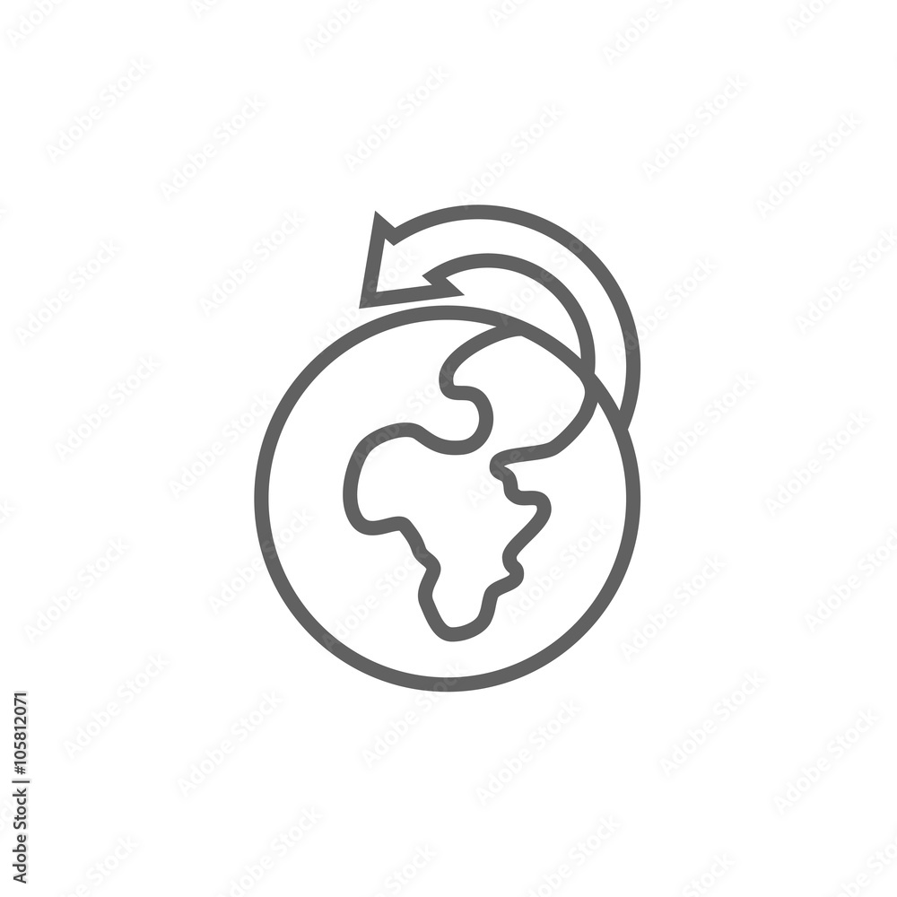 World wide cargo transportation line icon. World wide cargo transportation line icon.