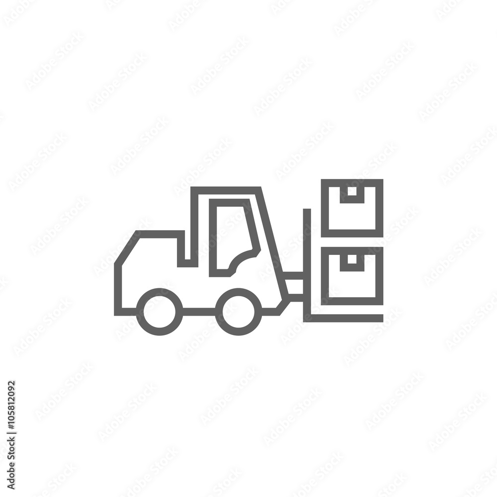 Forklift line icon. Forklift line icon.