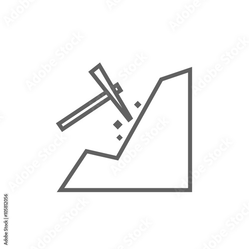 Mining line icon.