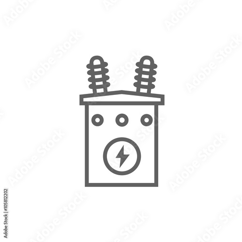 High voltage transformer line icon.
