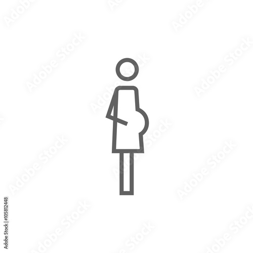 Pregnant woman line icon.