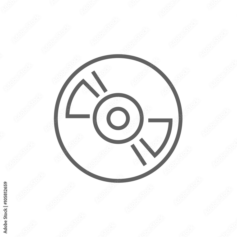 Reel tape deck player recorder line icon. Reel tape deck player recorder line icon.