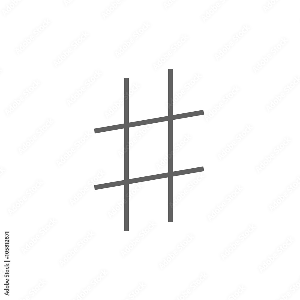 Hashtag symbol line icon.
